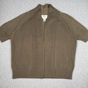 Talbots Brown Knit Cardigan Medium Petite Layer